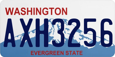 WA license plate AXH3256