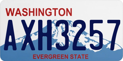 WA license plate AXH3257