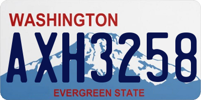 WA license plate AXH3258