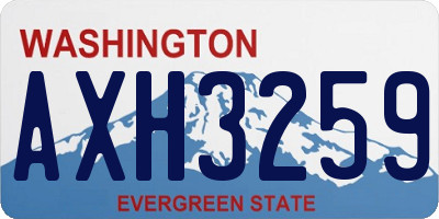 WA license plate AXH3259