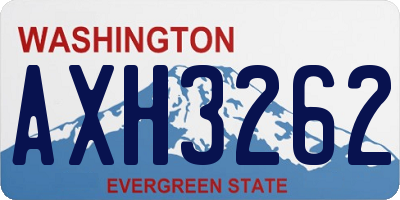 WA license plate AXH3262