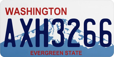 WA license plate AXH3266