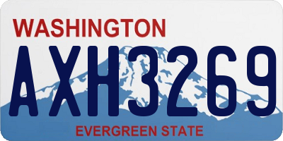 WA license plate AXH3269