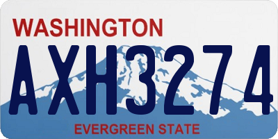 WA license plate AXH3274