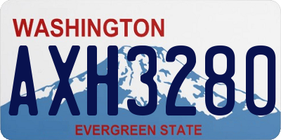 WA license plate AXH3280