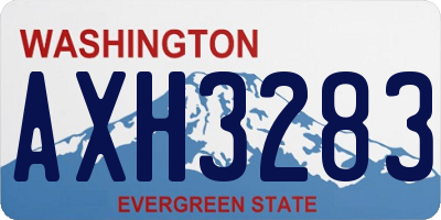 WA license plate AXH3283