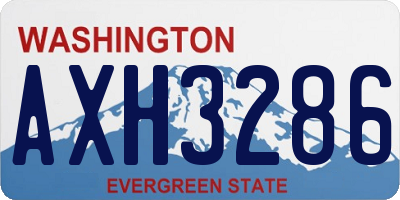 WA license plate AXH3286