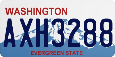 WA license plate AXH3288