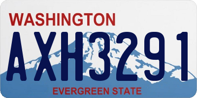 WA license plate AXH3291