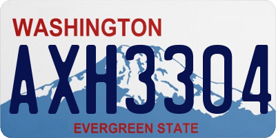 WA license plate AXH3304
