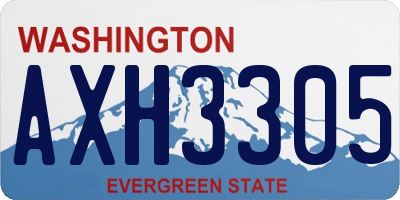 WA license plate AXH3305
