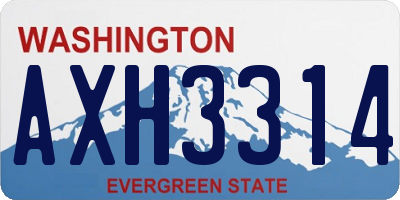 WA license plate AXH3314