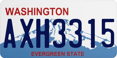 WA license plate AXH3315