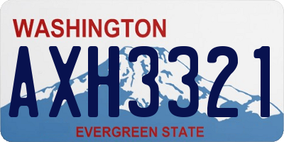 WA license plate AXH3321