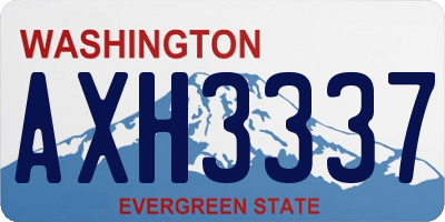 WA license plate AXH3337