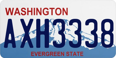 WA license plate AXH3338