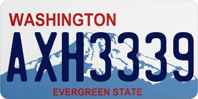 WA license plate AXH3339