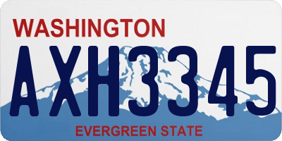 WA license plate AXH3345