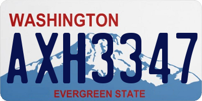 WA license plate AXH3347