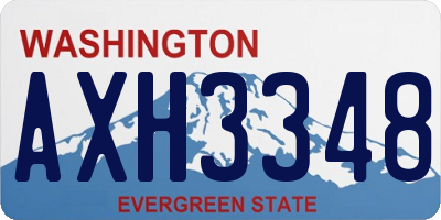 WA license plate AXH3348
