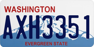WA license plate AXH3351
