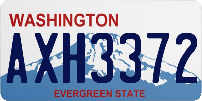 WA license plate AXH3372