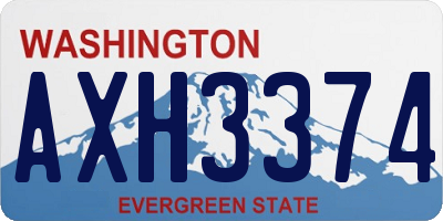WA license plate AXH3374