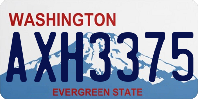 WA license plate AXH3375