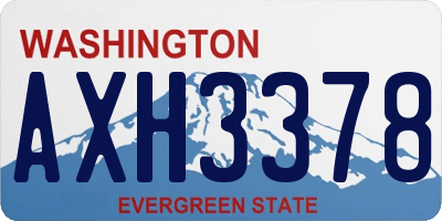 WA license plate AXH3378