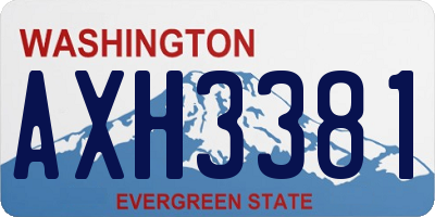 WA license plate AXH3381