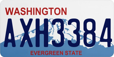 WA license plate AXH3384