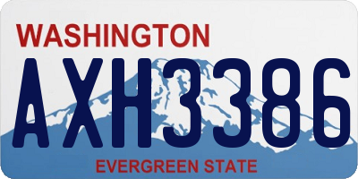 WA license plate AXH3386