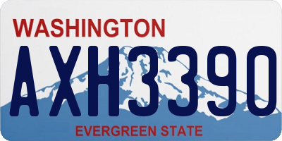 WA license plate AXH3390