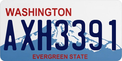 WA license plate AXH3391