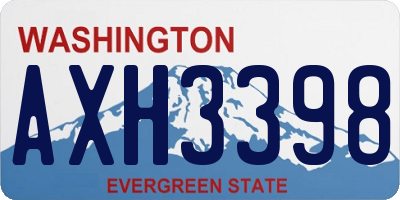 WA license plate AXH3398