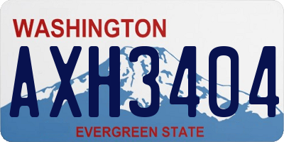 WA license plate AXH3404