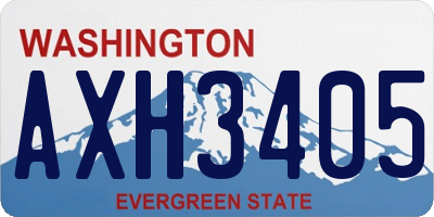 WA license plate AXH3405