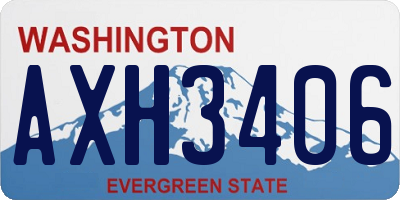 WA license plate AXH3406