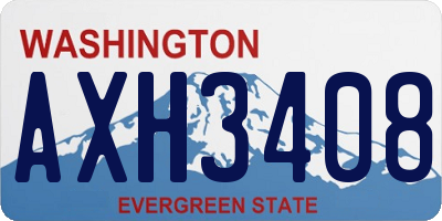 WA license plate AXH3408