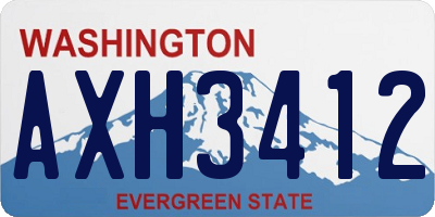 WA license plate AXH3412