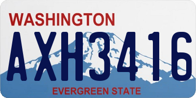 WA license plate AXH3416