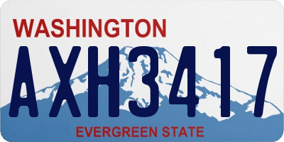 WA license plate AXH3417