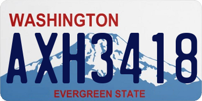 WA license plate AXH3418