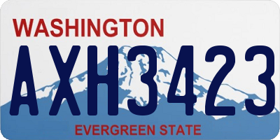 WA license plate AXH3423