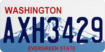 WA license plate AXH3429