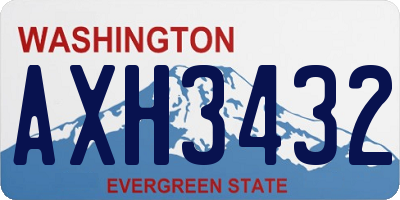 WA license plate AXH3432