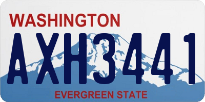 WA license plate AXH3441
