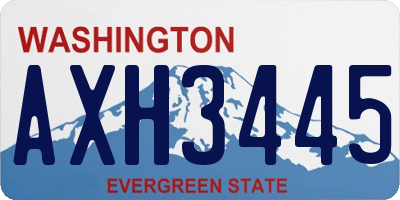 WA license plate AXH3445