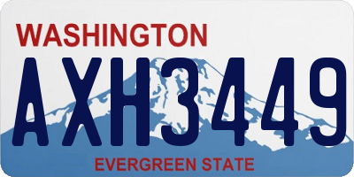 WA license plate AXH3449