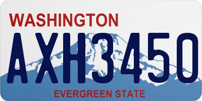 WA license plate AXH3450
